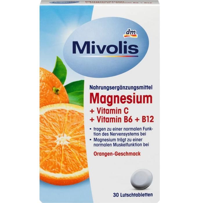 Magnésium + vitamine C + vitamine B6 + B12, pastilles à sucer, 30 pcs.