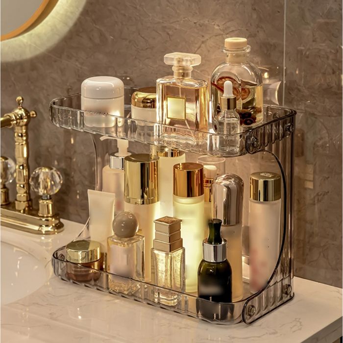 Rangement Transparent pour cosmétiques, organisateur de soins de la peau, boîte de parfum, salle de bains