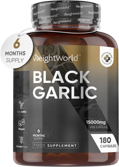 Black Garlic Capsules 15000mg - High-strength Health Supplement -  180 Capsules