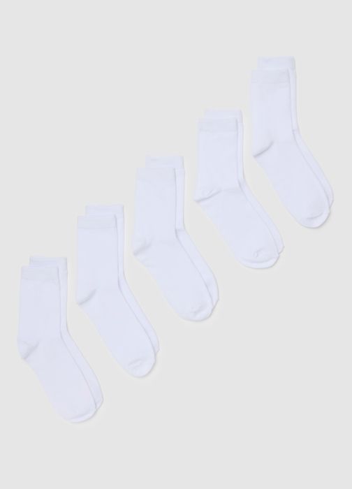 Lot de cinq paires de chaussettes midi en coton biologique - Optical White