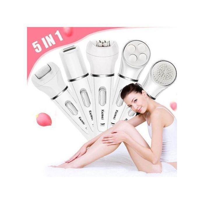Kemei 5-en-1 Epileur électrique Tondeuse a cheveux Rechargeable humide TOP ONE