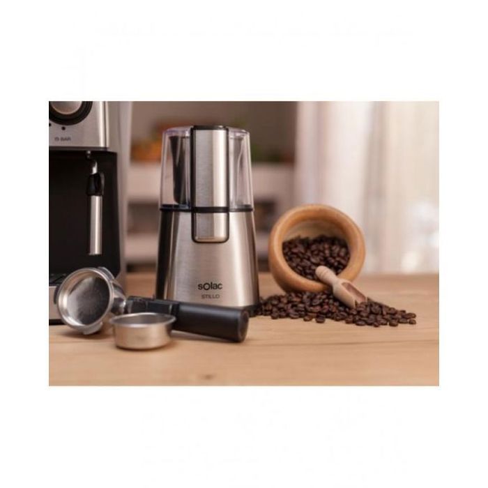 Solac Moulin à Café en Acier Inoxydable Stillo 220W