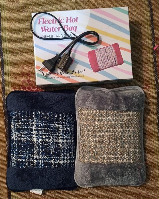 Bouillotte électrique chauffante en tissu 2pcs