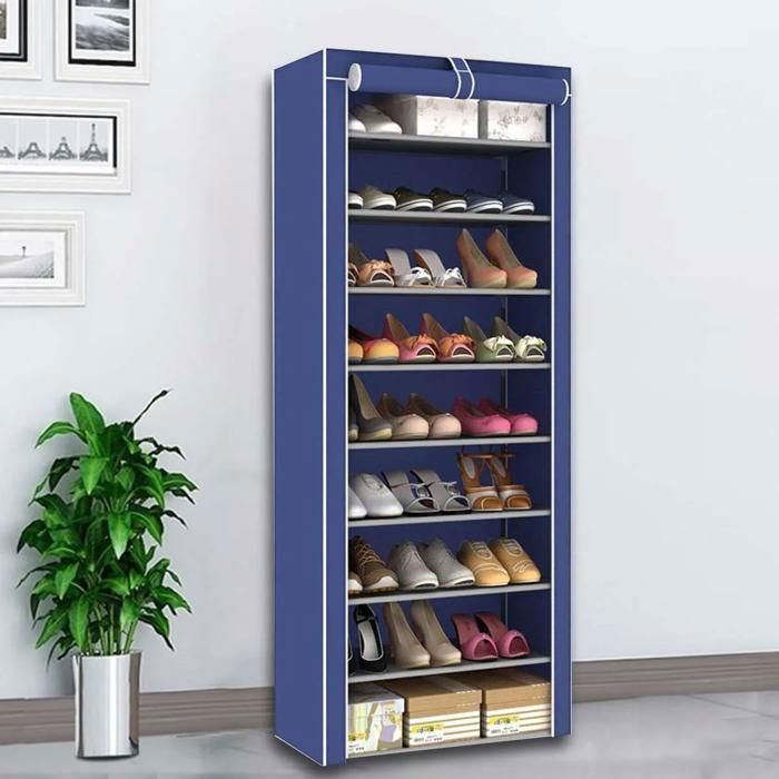 Étagère De Chaussures en Tissus - 27 paires - 9 étagères