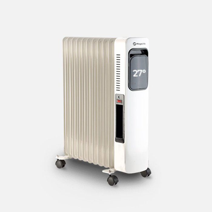 Radiateur à bain d'huile LCD Blanc  2500W MegaLife