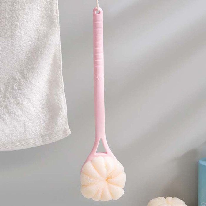 Éponge de bain avec poignée rose