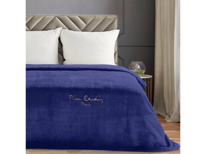 Couverture de Lit en Polaire Chaud – Pierre Cardin 220X240 CM Navy Bleu Roi