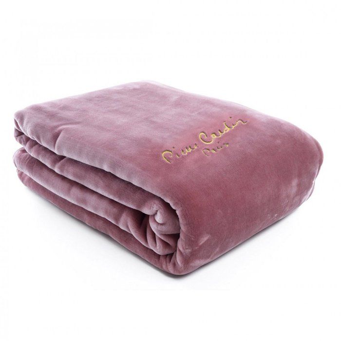 Couverture de Lit en Polaire Chaud – Pierre Cardin 220X240 cm Couleur Rose Opal
