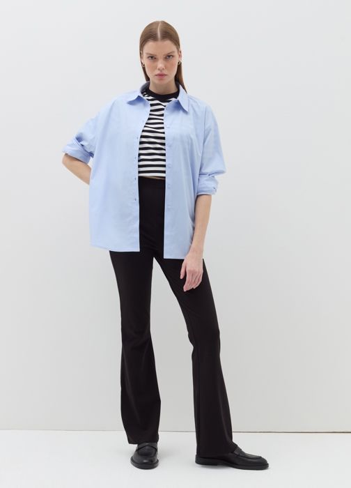 Legging évasé en coton stretch - Black