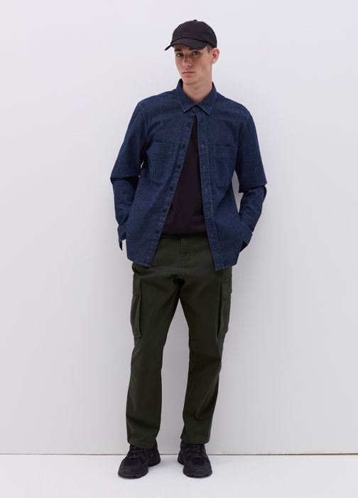 Pantalon cargo en sergé stretch - Moss Green