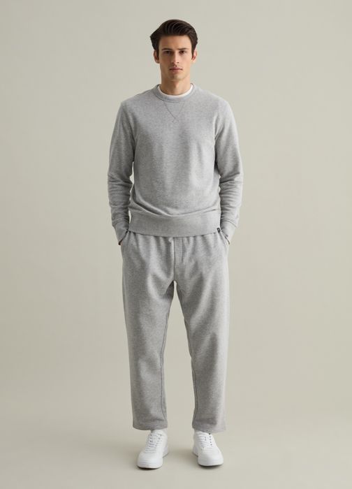 Pantalon de jogging - PIOMBO - Gris Marl - Cordon de serrage - 4 poches - Homme
