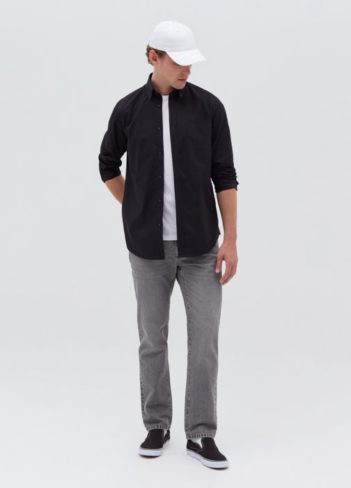 Jean coupe classique avec décoloration - Ash Grey