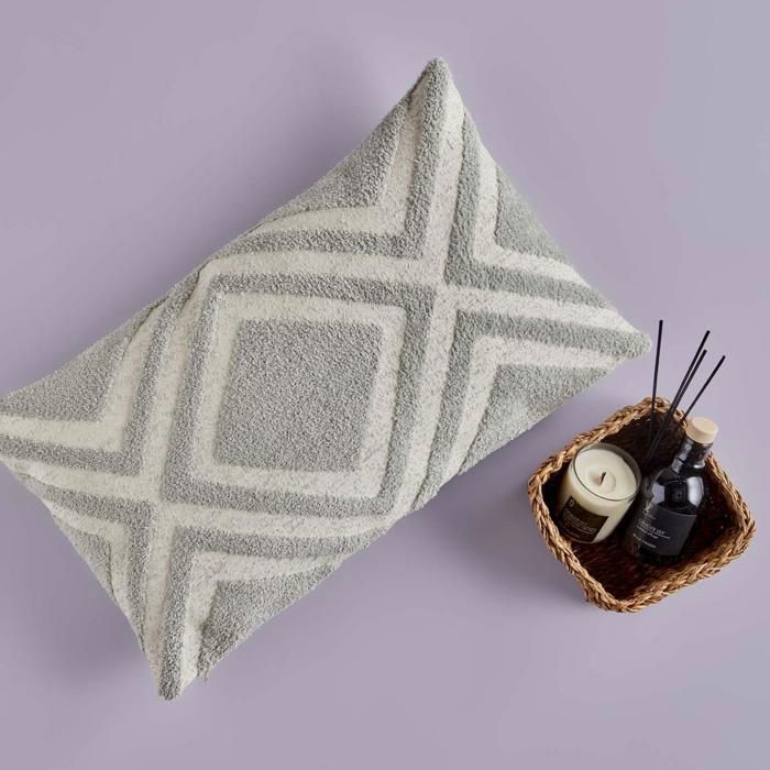Coussin - BELLA MAISON - Argyle - Gris - Rectangulaire - 60x120 cm