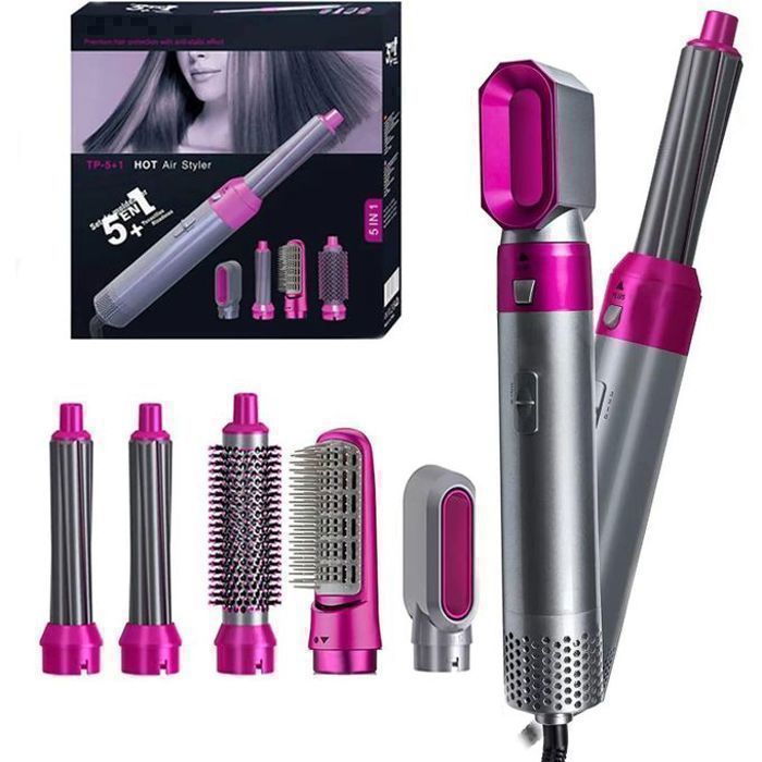 5 en 1 Brosse à Air chaud sèche-cheveux électrique lisseur, professionnelle