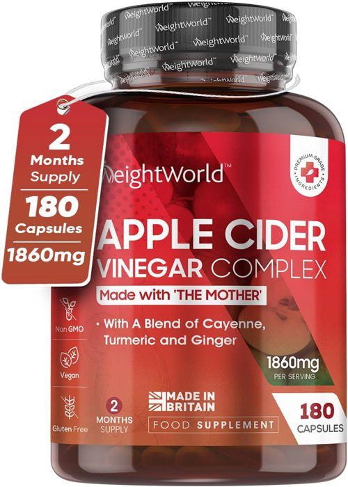 Apple Cider Vinegar Complex 1860 mg -  For Natural Weight Management - 180 Capsules