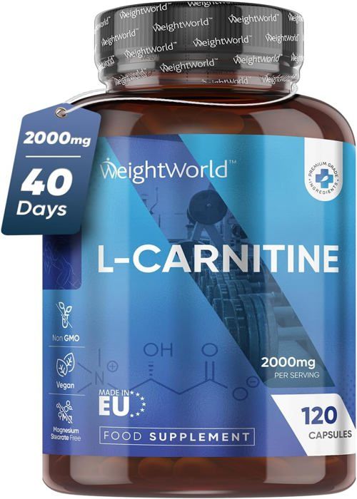 L-Carnitine 2000mg - For Natural Weight Management - 120 Capsules