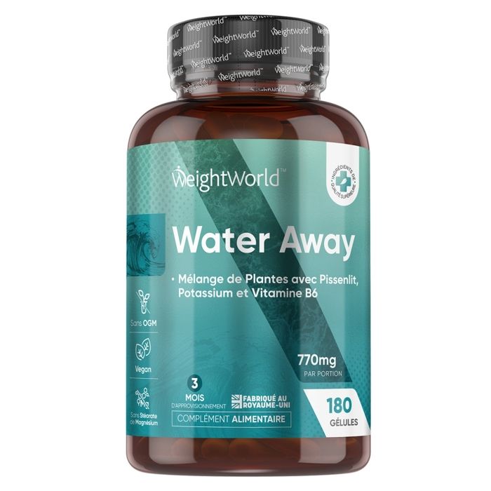 Water Away vitamine B6 et potassium, 770 mg - Diurétique naturel puissant - 180 Capsules