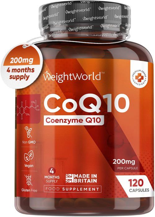 CoQ10 Pure 200 mg - For Brain, Energy & Inner Defences - 120 Capsules
