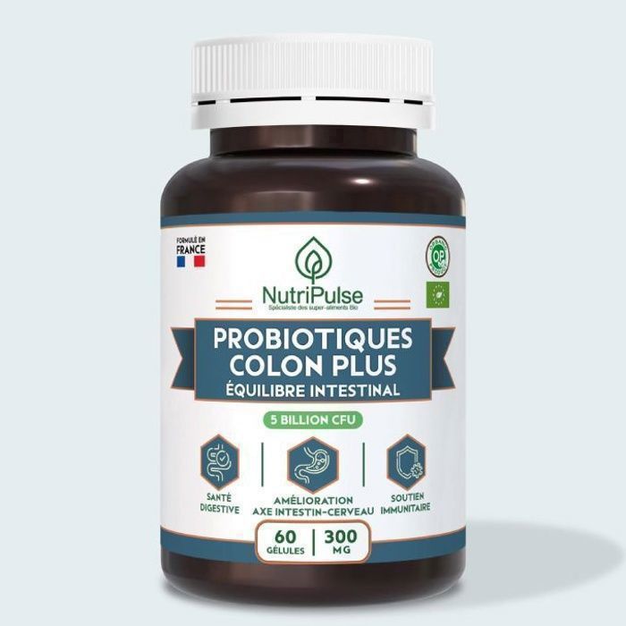 Probiotiques Colon Plus 5 billion CFU Équilibre Intestinal & Santé Digestive 60 Gélules
