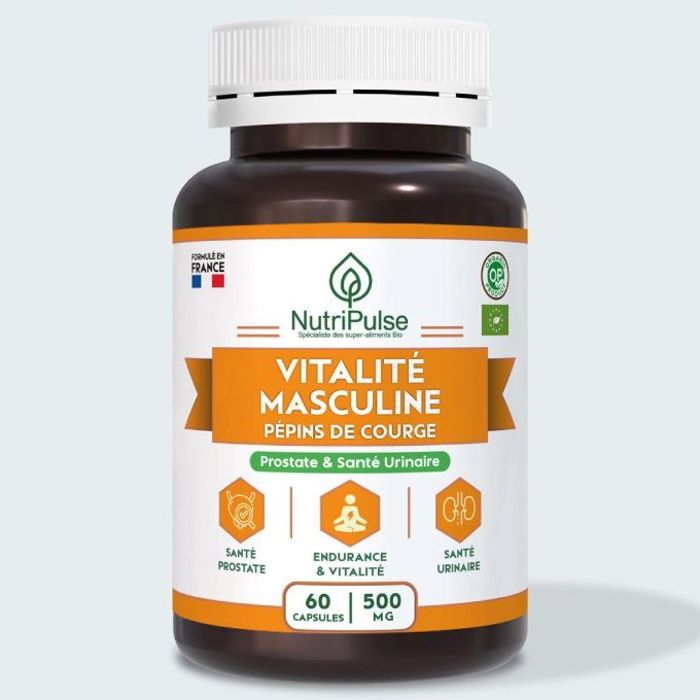 Graines de Courge 500mg Soutien Prostate & Système Rénal 60 Capsules