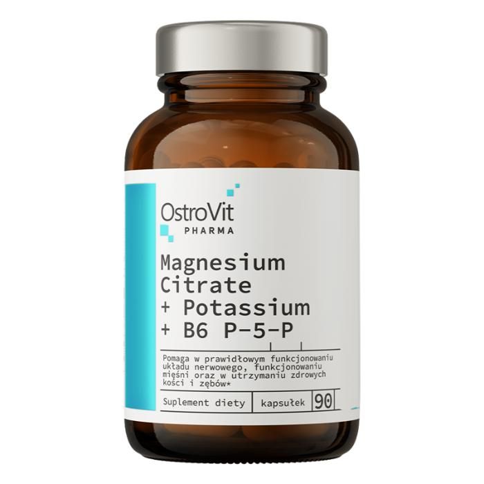 Magnesium Citrate + Potassium + B6 P-5-P 90 Caps - Vitamines & Minéraux