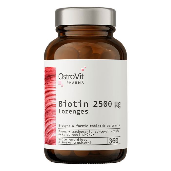 Biotin 2500 yg Lozenges 360 Tabs Strawberry - Cheveux & Peau Sains
