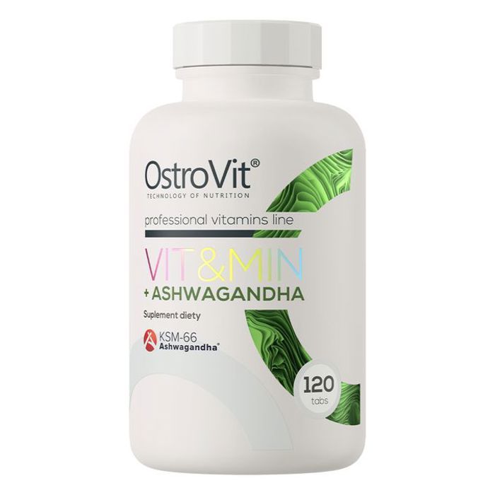 VIT&MIN + Ashwagandha 120 Tabs - KSM-66 Ashwagandha, Vitamines & Minéraux