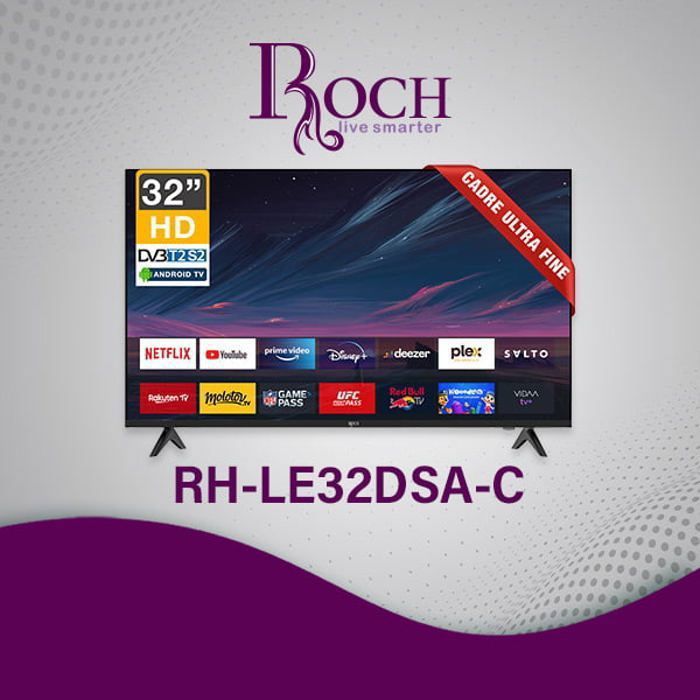 ROCH - Smart TV 32" + ANDROID - HDMI - DYNAMIC SOUND - RH-LE32DSA-C