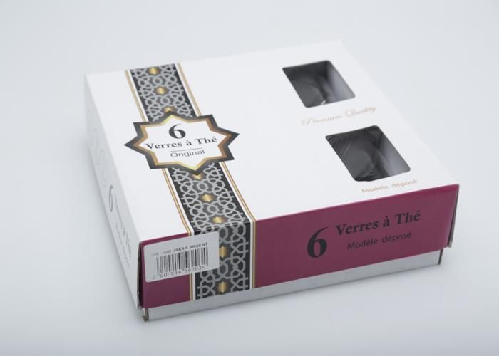 Verre à thé - Décoration Argentée - 6 pièces - Résistant - Compatible lave-vaisselle