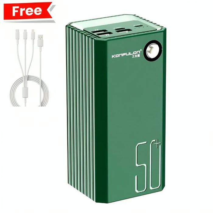 Powerbank 50000 mAh Konfulon A22 Original + Cable 3-in-1 Lightning / Micro / Type-C