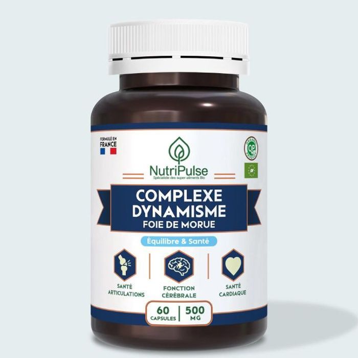 Foie de Morue 500mg Complexe Dynamise – Santé Articulaire, Fonction Cérébrale & Santé Cardiaque 60 Capsules
