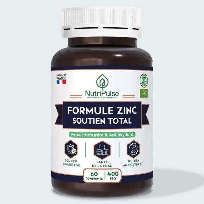 Formule Zinc Soutien Total, Peau, Immunité & Antioxydant 60 Comprimés