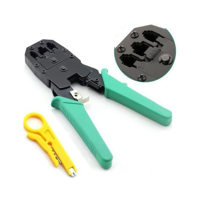 Pince à sertir Câble Réseau LAN et Téléphone RJ45 RJ12 RJ11 + Pince à dénuder
