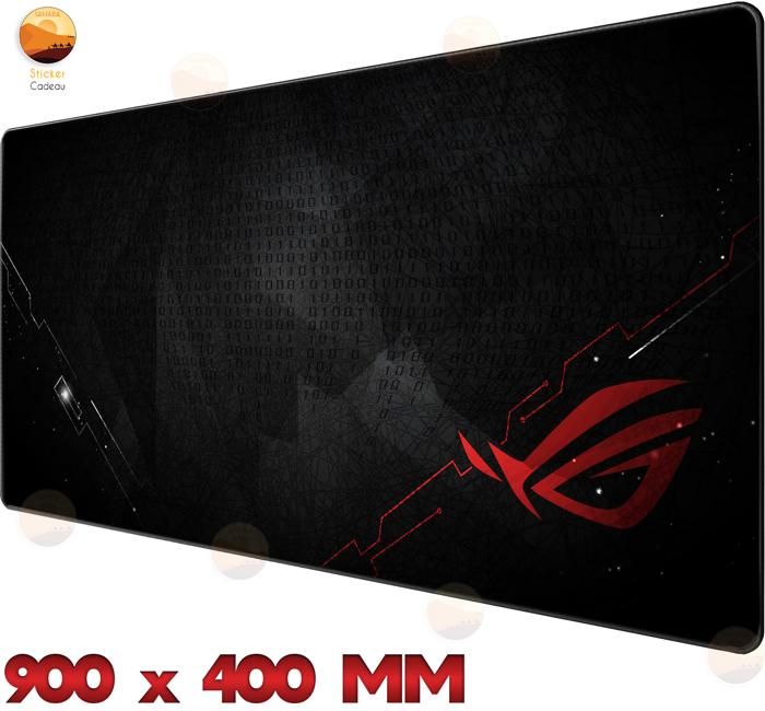 Grand Tapis de Souris Gaming 90x40 cm ROG , Antidérapant, Tapis de Bureau Étendu