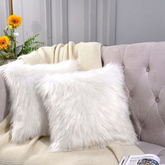 pack de 2 Housses De Coussin Fourrure