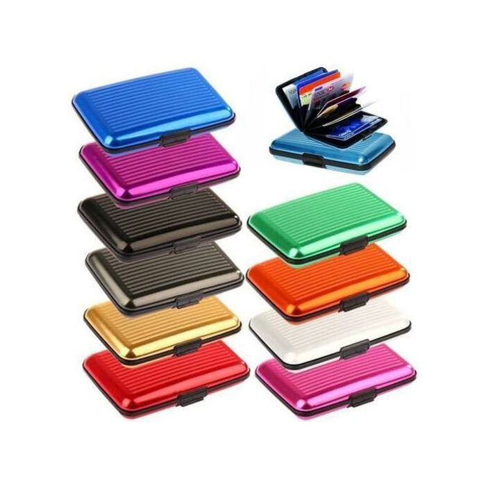 Porte Cartes et billets argents stylée à effet aluminium Mauve