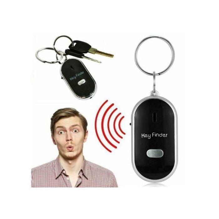LED Detecteur de Clé Sifflet Clignotant Bip Alarme Noir