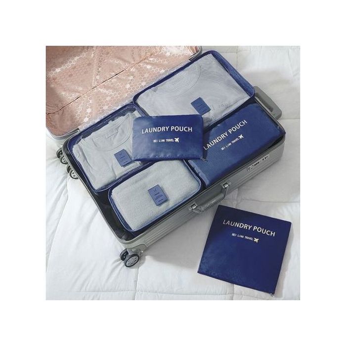 Travel Pack de 6 housses de vêtements emballage organisateur de bagages sacs de voyage