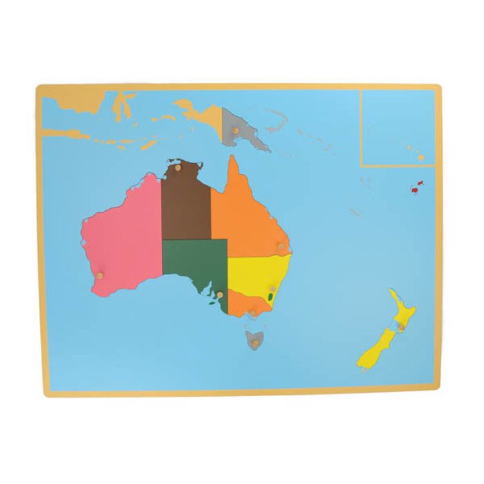 Eveil Montessori - Carte du puzzle de l'Océanie