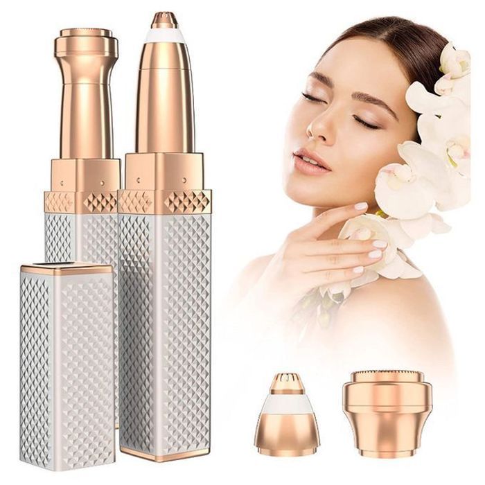 Tondeuse à sourcils rechargeable dynamique pour femmes, rasoir à sourcils 2 en 1 et épilateur à sourcils indolore, avec lumière LED
