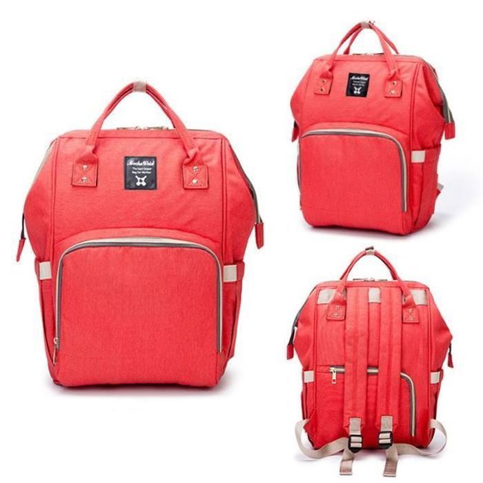 Sac a langer pour bebe pour mamans Sac à main et à dos rouge