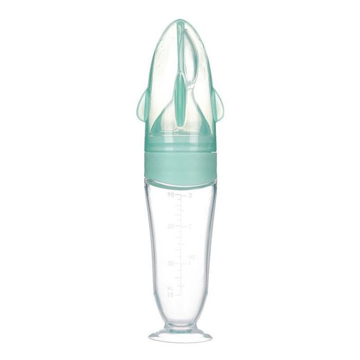 Biberon cuillère 100% silicone vert