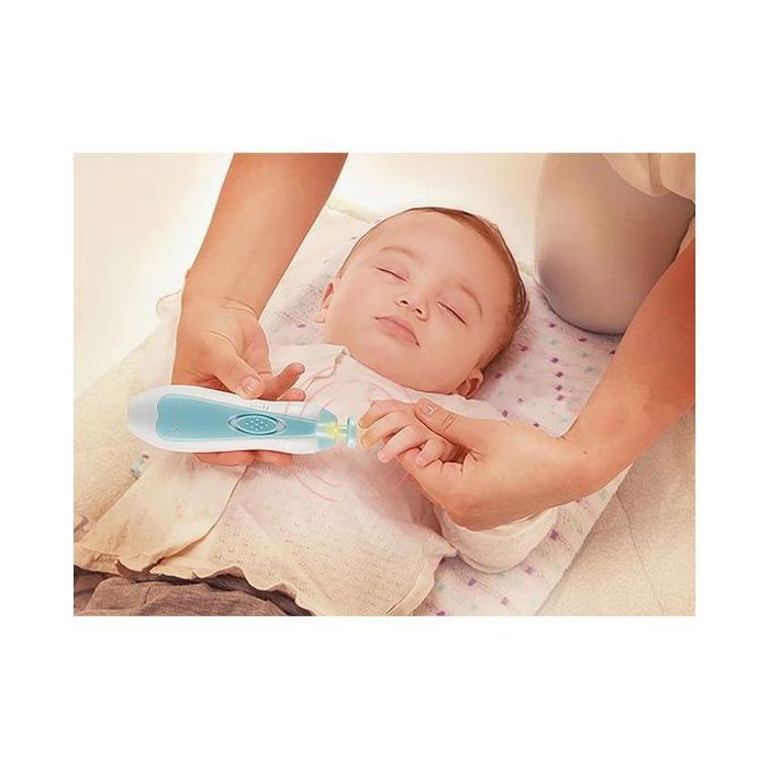 Coupe-ongles électrique pour lime à ongles pour bébé et adulte Bleu