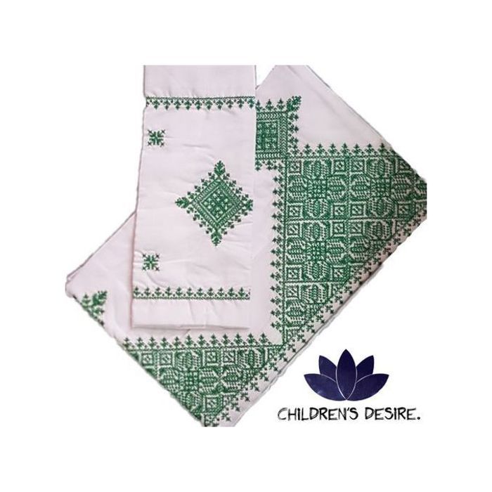 Drap housse et oreiller traditionnelle en coton pour lit bébé