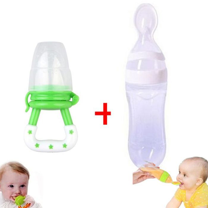 Ensemble de sucette fruit et biberon Cuillère en silicone 90ml