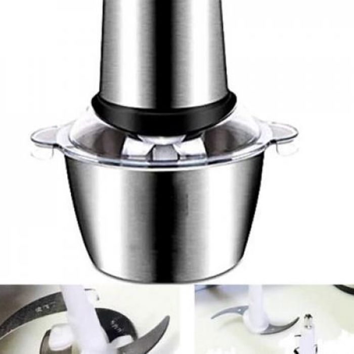 Hachoir Electrique robot hachoir mixeur professionnel 2L inox - 4 Lames