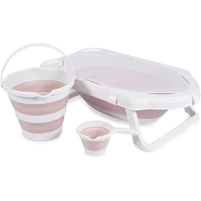 Baignoire pliable bébé turq 3 pieces rose