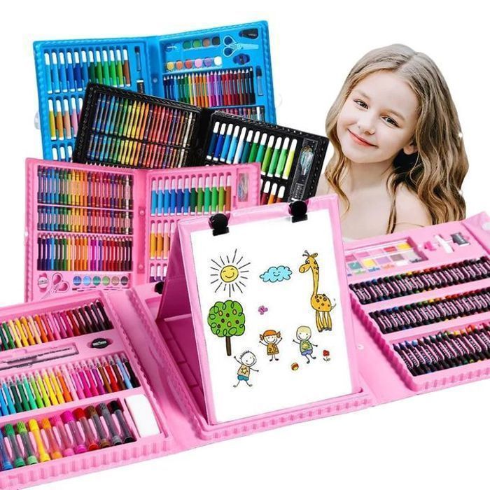 Coffret Jeune Artiste — 208 pièces pour dessin et peinture - (couleur aléatoire)