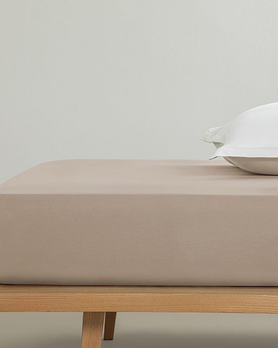 Drap-housse plat mousse au café 200x200 cm