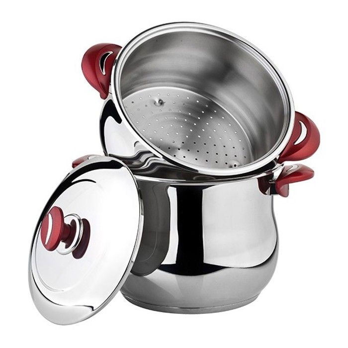 Couscoussier - EXPRESS - Diam 24 - 9L - Inox 18/10 - Poignée Bakélite - Facile à nettoyer